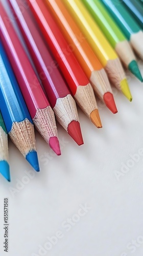 Color pencils forming a soft upward diagram