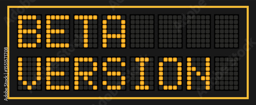 Orange color led banner in word beta version on black background