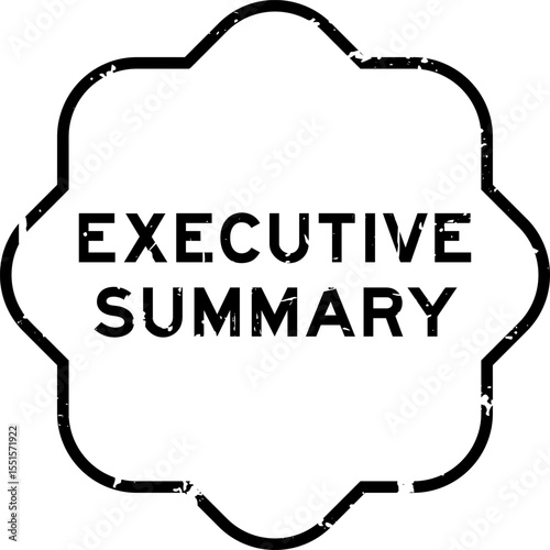 Grunge black executive summary word square rubber seal stamp on white background