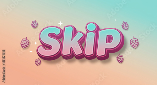 Colorful 3D Text Effect Skip - Design Element