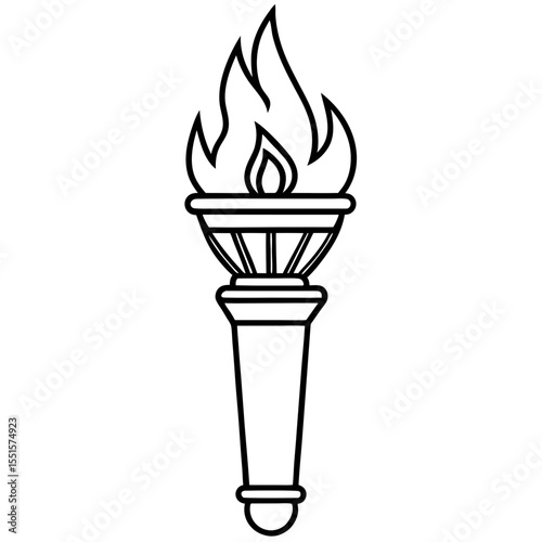 Liberty Flame Outline Vector Art 