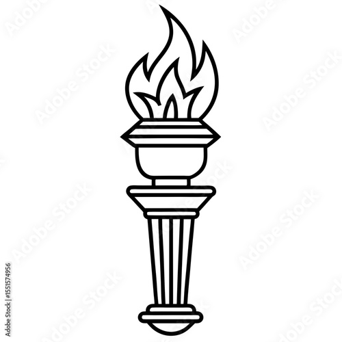 Liberty Flame Outline Vector Art 