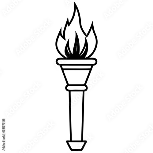 Liberty Flame Outline Vector Art 