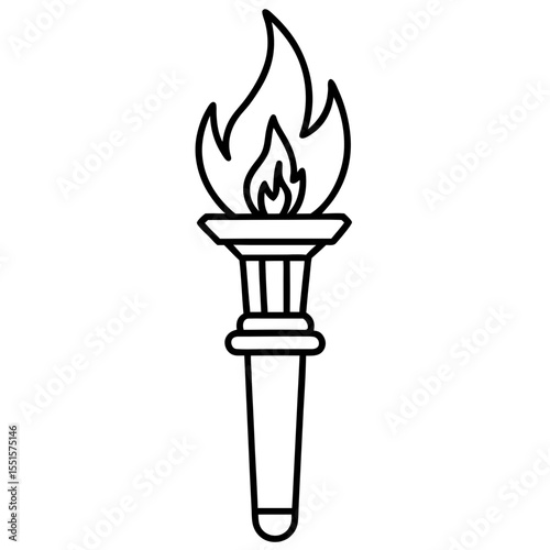 Liberty Flame Outline Vector Art 