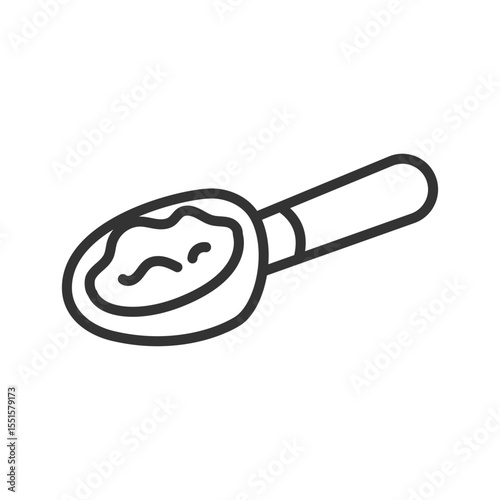 Vector illustration of a spoon of ground coffee