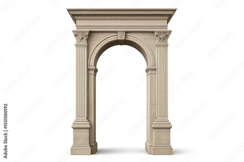 Naklejka premium Classical archway isolated on transparent background