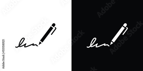 Signature icon vector, Symbol, logo illustrations