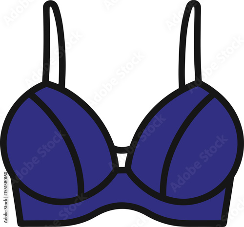 Colorful padded bra icon vector illustration on transparent background.