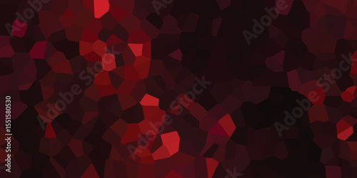 Cellular structure illustration in crimson tones depicting biological blood cells or a microscopic blood image
