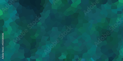 Emerald and teal mosaic with shimmering light reflecting on polygonal shapes creating a gemstone effect for modern designs
