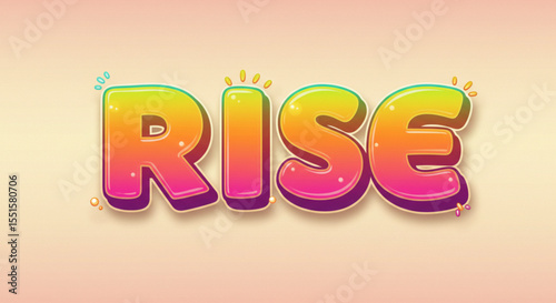 Vibrant Colorful Rise Text Effect Gradient Typography Design