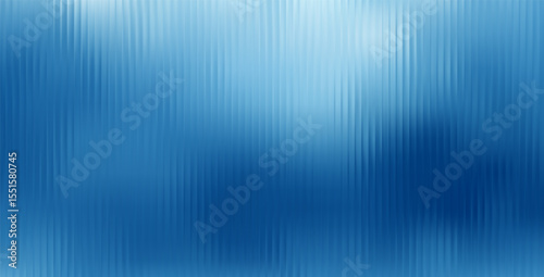 Vector Blue Blurred Glass Gradient background. Vertical Ribbed glass texture. Abstract bg.
