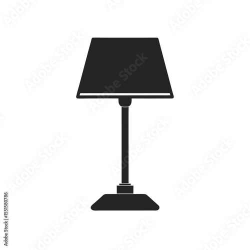 Elegant Silhouette of a Modern Table Lamp Casting a Soft Glow, Minimalist Design and a Warm Ambience for Interior Decor