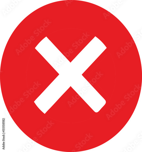 Red cross icon vector illustration on transparent background.