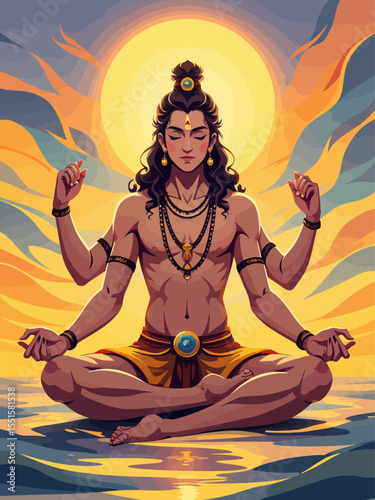  A sacred depiction of Lord Brahma, the Hindu god of creation 