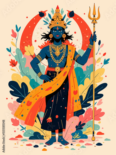  A sacred depiction of Lord Brahma, the Hindu god of creation 
