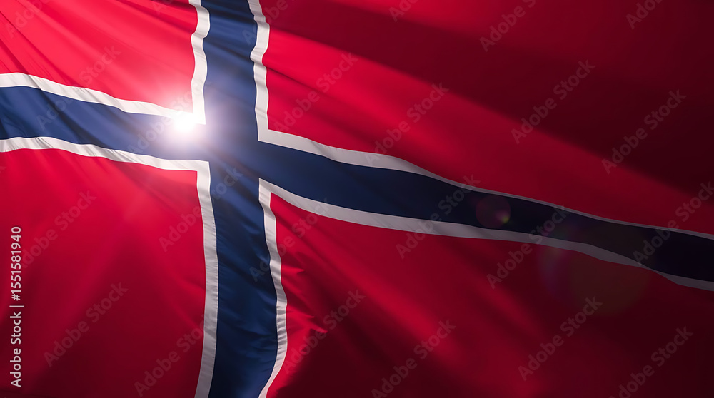 Fototapeta premium Norway Flag – Nordic Cross National Flag of the Kingdom of Norway