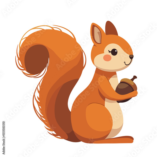 
Hand-drawn cartoon squirrels vector illustration