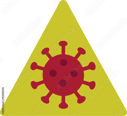 "Virus cell icon inside yellow warning triangle, representing biological or viral infection danger"

