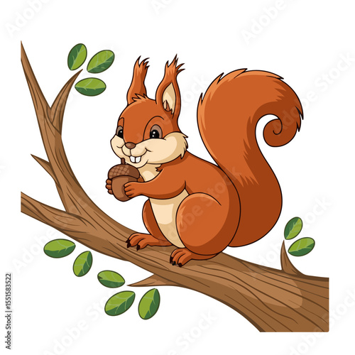 
Hand-drawn cartoon squirrels vector illustration