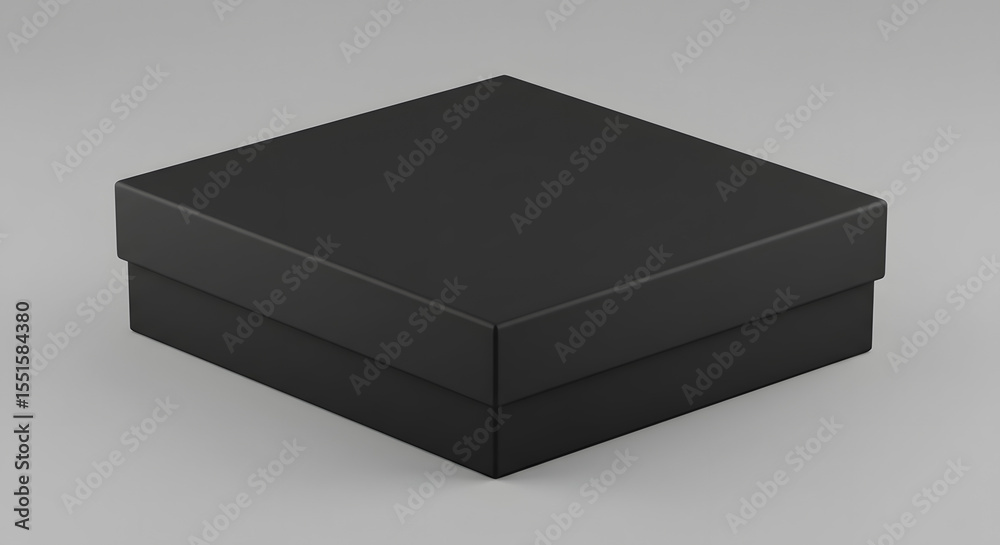Naklejka premium Sleek Black Square Box on Minimalist Background