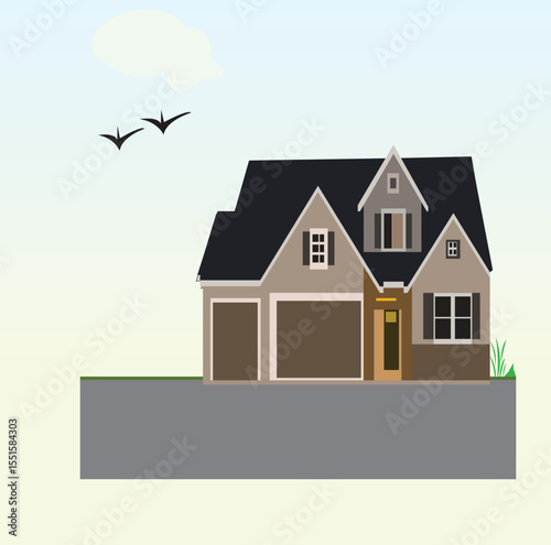 Flat icon modern house vector illustration