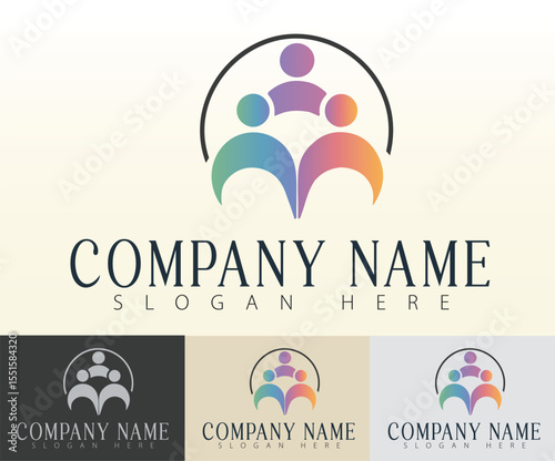 Modern logo representation of teamwork and unity.