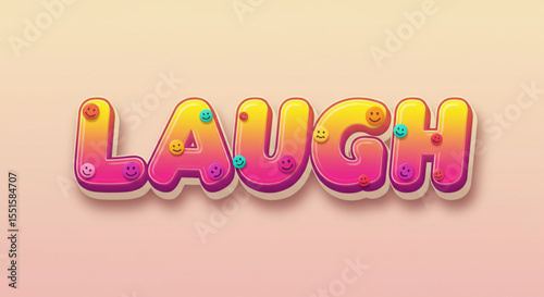 Joyful Laugh Text Effect Colorful 3D Letters with Emojis