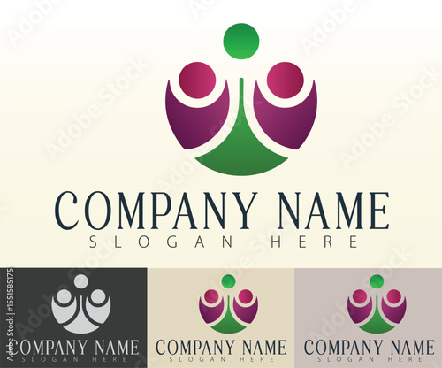 A representation of unity in a modern logo style.