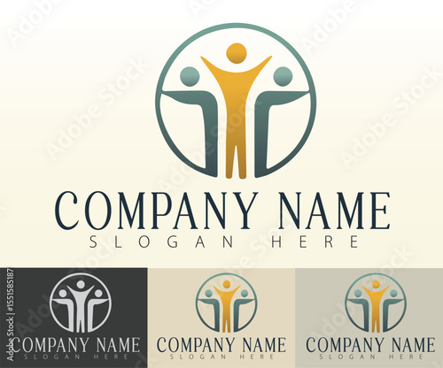 A business logo showcasing a symbol of unity.