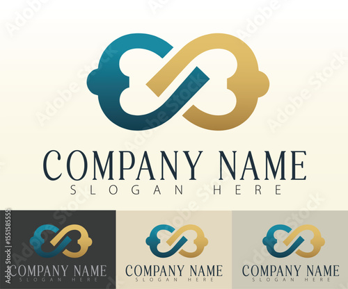 A minimal infinity-themed and unity logo perfect for branding.