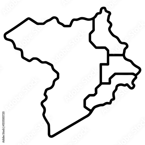 Minimal National Map Line Art Icon 