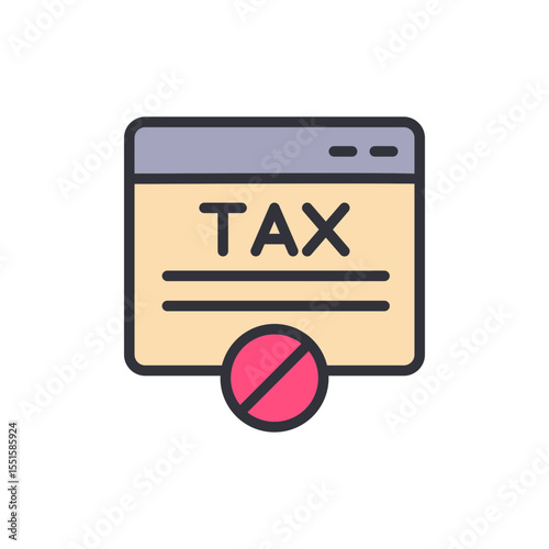 Illustration Of Tax Form Blocked In A Browser On Transparent Background