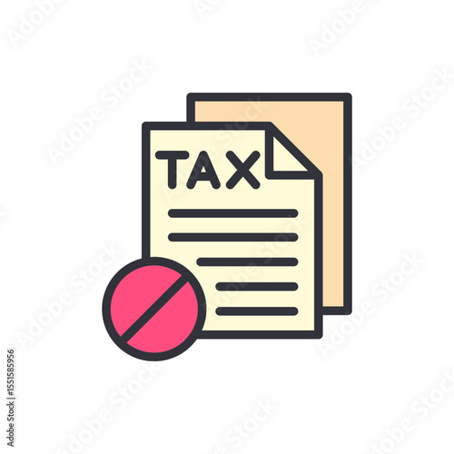 Depicting Tax Avoidance With Financial Document And Red Circle