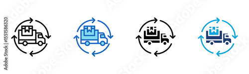 Logistics Cycle icon Multi Style Vector Illustration
