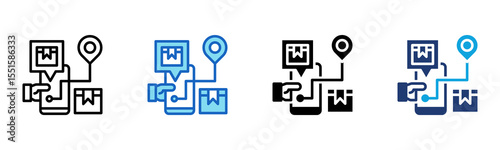 Delivery Tracking icon Multi Style Vector Illustration