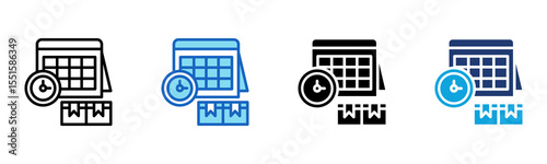 Delivery Schedule icon Multi Style Vector Illustration