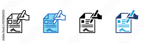 Shipping Agreement icon Multi Style Vector Illustration