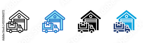 Warehouse icon Multi Style Vector Illustration