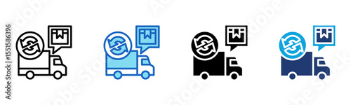 Shipping Updates icon Multi Style Vector Illustration