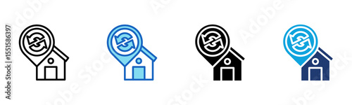 Location Logistics icon Multi Style Vector Illustration