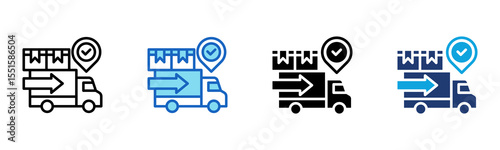 Shipment Status icon Multi Style Vector Illustration