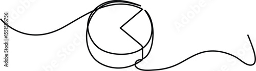 Continuous line drawing of pie chart. Business concept, Continuous line drawing of pie chart, concept business or finance, object one line, single line art, vector illustration 