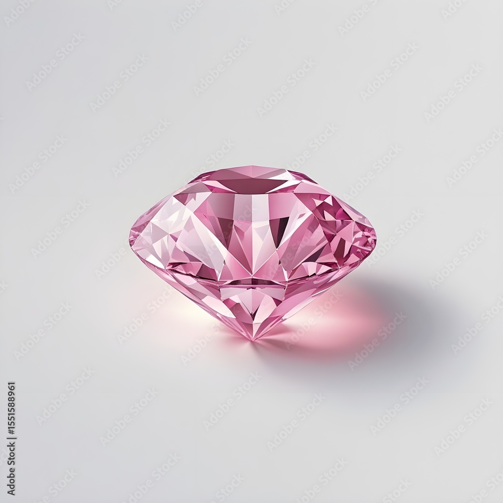 Fototapeta premium Brilliant pink diamond icon with luxury shine