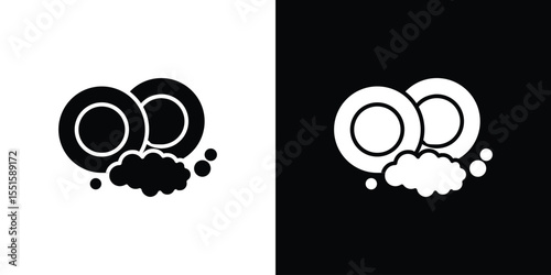 Washing dishes icon. Design for website and mobile apps.