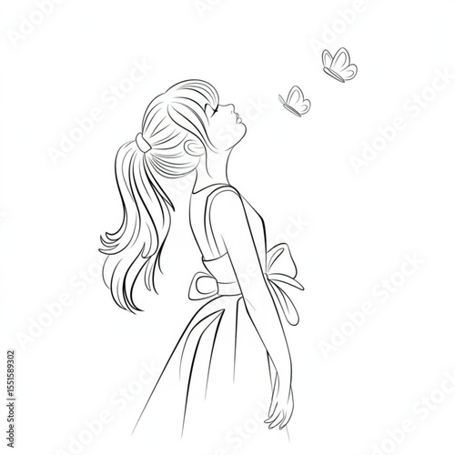 girl with butterfly