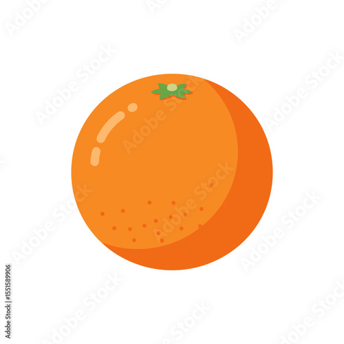 Colorful Flat Icon of Tangerine Juicy Citrus Orange Fruit