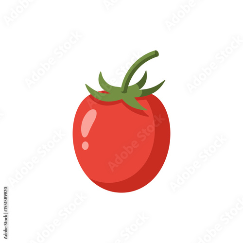 Colorful Flat Icon of Tree Tomato Tropical Red Egg-Shaped Fruit