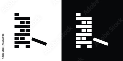 Wooden block icon. Design for website and mobile apps.