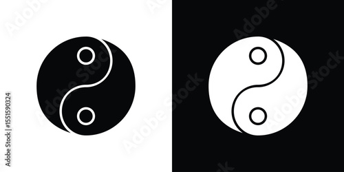 Yin yang icon vector, Symbol, logo illustrations